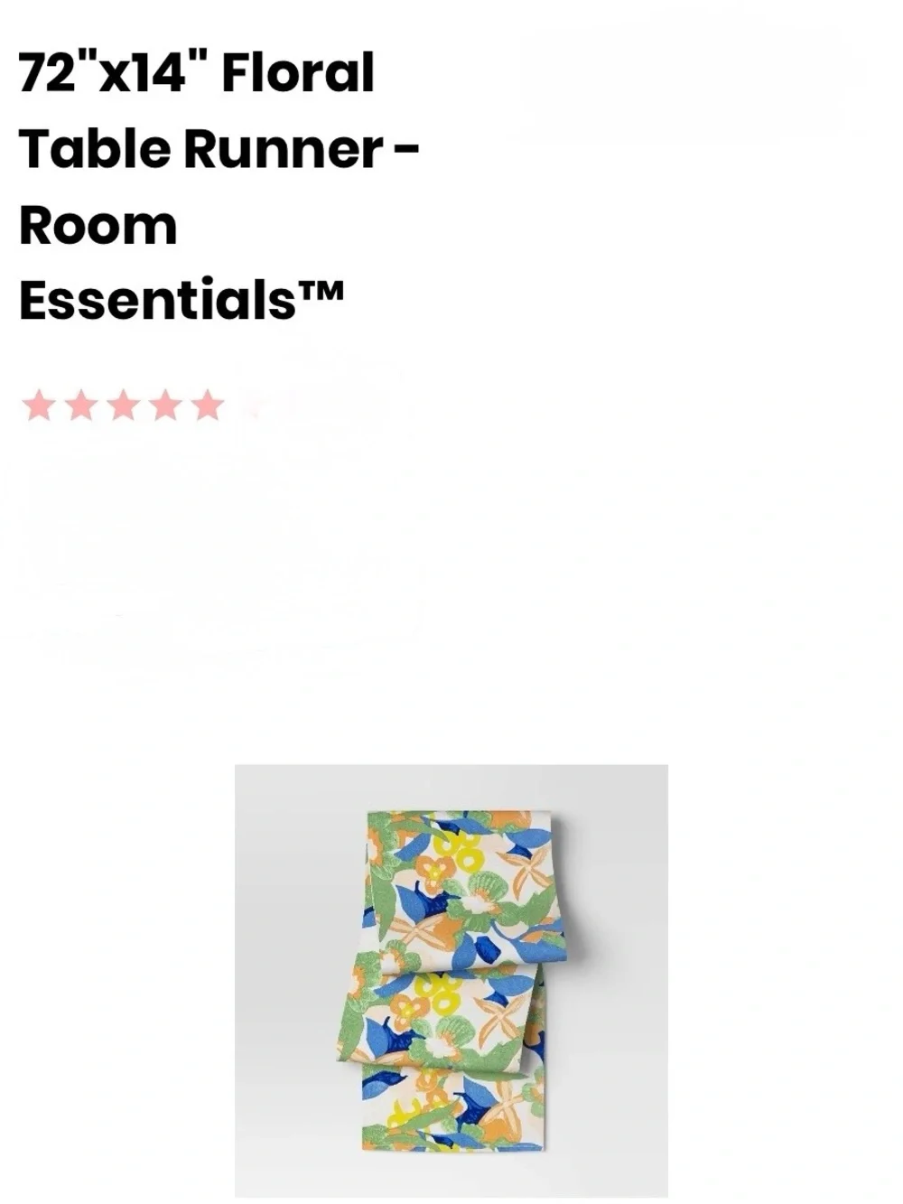14”x72”Multicolor Floral Table Runner abstract nwt summer sunny colors